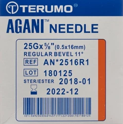 Terumo Agani aiguille à usage unique 25G 0.5x16mm orange