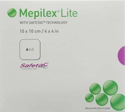 Mepilex Lite Absorptionsverband 10x10cm Silikon