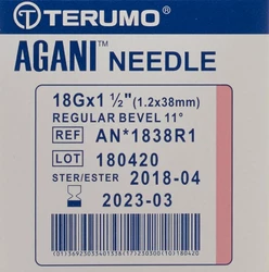 Terumo Agani aiguille à usage unique 18G 1.2x38mm rose