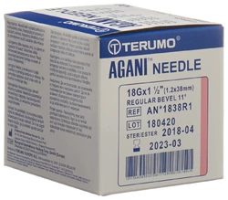 Terumo Agani aiguille à usage unique 18G 1.2x38mm rose