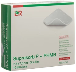 Suprasorb P + PHMB antimikrobieller Schaumverband 7.5x7.5cm
