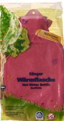 Sänger Wärmflasche aus Naturkautschuk mit Flauschbezug 2l candypink