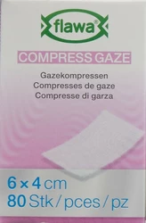 flawa Gazekompressen geschnitten 4x6cm keimreduzierend behandelt