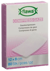 flawa Gazekompressen geschnitten 8x12cm keimreduzierend behandelt