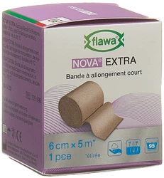 flawa Nova Extra Kurzzugbinde 6cmx5m hautfarbig