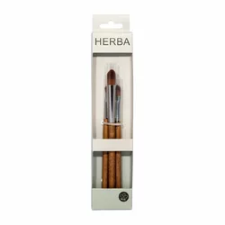Herba Pinselset für die Augen 3-teilig Vegan Buchenholz