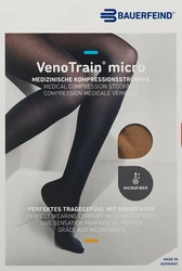 BAUERFEIND VenoTrain Micro KKL2 AG M plus/short offene Fussspitze Spitzenhaftband caramel