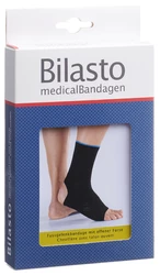 Bilasto Fussgelenkbandage M Ferse offen schwarz/blau