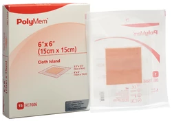 PolyMem Adhesive Dressing Cloth-Backed 15x15cm