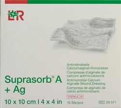 Suprasorb +Ag Calcium Alginat Kompressen 10x10cm steril