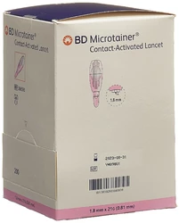BD Microtainer kontaktaktivierte Lanzetten für die Kapillarblutentnahme 21Gx1.8mm pink