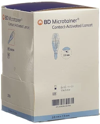 BD Microtainer kontaktaktivierte Lanzetten für die Kapillarblutentnahme 1.5x2mm blau
