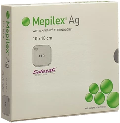Mepilex Ag Schaumverband Safetac 10x10cm Silicone