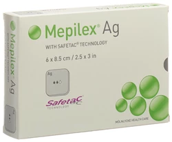 Mepilex Ag Schaumverband Safetac 6x8.5cm Silikon