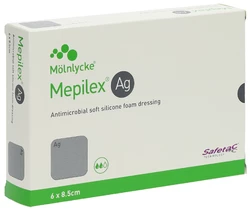 Mepilex Ag Schaumverband Safetac 6x8.5cm Silikon