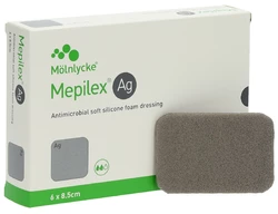 Mepilex Ag Schaumverband Safetac 6x8.5cm Silikon
