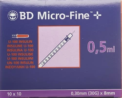 BD Micro-Fine+ U100 Insulin Spritze 8mmx0.3mm