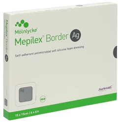 Mepilex Ag Border Schaumverband 15x15cm