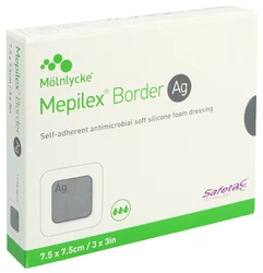 Mepilex Ag Border Schaumverband 7.5x7.5cm