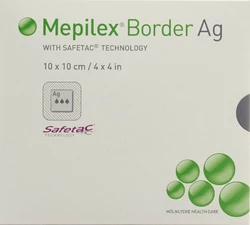Mepilex Ag Border Schaumverband 10x10cm