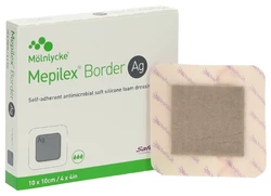 Mepilex Ag Border Schaumverband 10x10cm