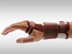 OMNIMED Ortho Manu Flex Handgelenkbandage XS 16cm rechts grau/bordeaux