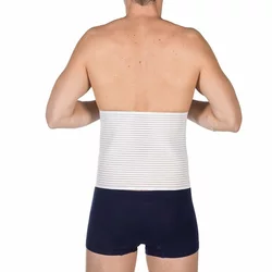 Bilasto Bauchbandage Herren M weiss mit Micro-Klettverschluss