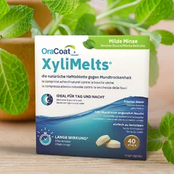 XyliMelts Hafttabletten gegen Mundtrockenheit milde Minze