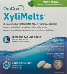 XyliMelts Hafttabletten gegen Mundtrockenheit milde Minze
