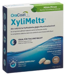 XyliMelts Hafttabletten gegen Mundtrockenheit milde Minze