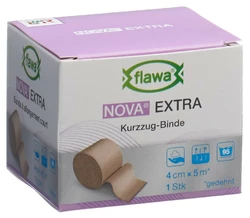 flawa Nova Extra Kurzzugbinde 4cmx5m hautfarbig