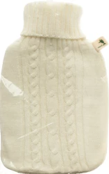 Frosch Wärmflasche PVC 1.8l Strickbezug weiss