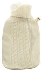 Frosch Wärmflasche PVC 1.8l Strickbezug weiss