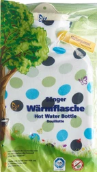 Sänger Wärmflasche aus Naturkautschuk mit Plüschbezug 2l Tupfen