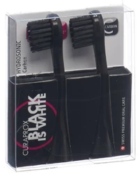 Curaprox Hydrosonic Black is White sonic toothbrush head carbon duo pack