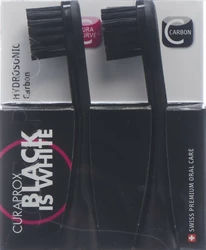 Curaprox Hydrosonic Black is White sonic toothbrush head carbon duo pack