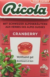 Ricola Kräuterbonbons Cranberry ohne Zucker mit Stevia