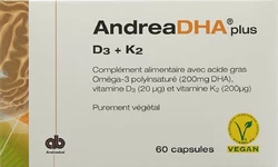 AndreaDHA plus Omega-3 Vitamin D3 + Vitamin K2 Kapsel vegan