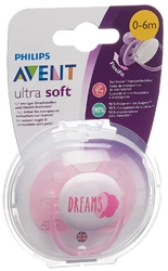 Philips Avent Schnuller Ultra Soft 0-6M Girl Deko