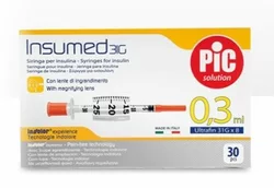 Pic Spritze Insulin 0.3ml Luer Nadel