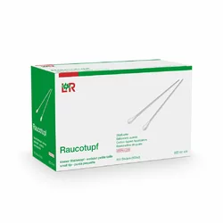 Raucotupf Wattestäbchen Holz 15cm kleiner Wattekopf steril