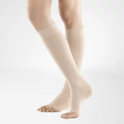 BAUERFEIND VenoTrain Soft KKL2 AD L plus/long offene Fussspitze creme