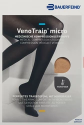 BAUERFEIND VenoTrain Micro KKL2 AG M normal/long geschlossene Fussspitze Mikronoppenhaftband creme