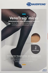 VenoTrain Micro A-G KKL2 L plus/short offene Fussspitze creme Haftband Mikronoppen