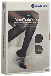 BAUERFEIND VenoTrain Micro KKL2 AG M normal/short geschlossene Fussspitze Mikronoppenhaftband schwarz