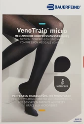 BAUERFEIND VenoTrain Micro KKL2 AG M normal/short geschlossene Fussspitze Mikronoppenhaftband schwarz