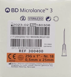 BD Microlance 3 Injektion Kanüle 0.50x25mm orange