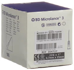 BD Microlance 3 Injektion Kanüle 0.70x25mm schwarz