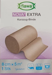 flawa Nova Extra Kurzzugbinde 8cmx5m hautfarbig