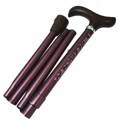 SUPAIR Faltstock 4fach aus Aluminium Sakura 85-95cm lila Derbygriff aus Hartholz >100kg